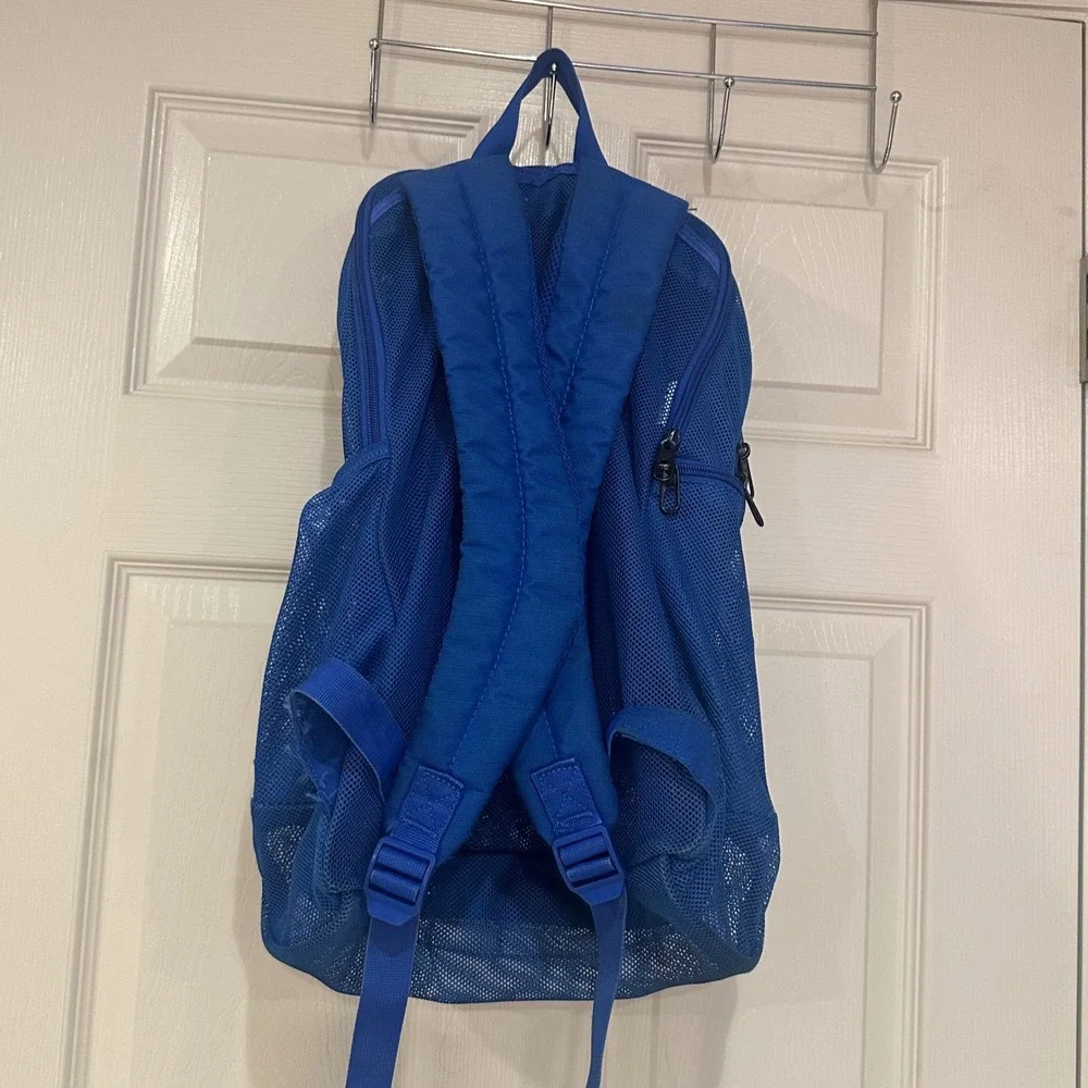 Nike Mesh Backpack Royal Blue White Swoosh Logo Gym School Bag